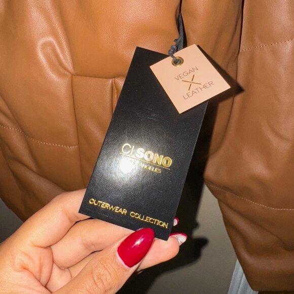 Brown Puffer Jacket M - Picture 6 of 7